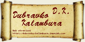Dubravko Kalambura vizit kartica